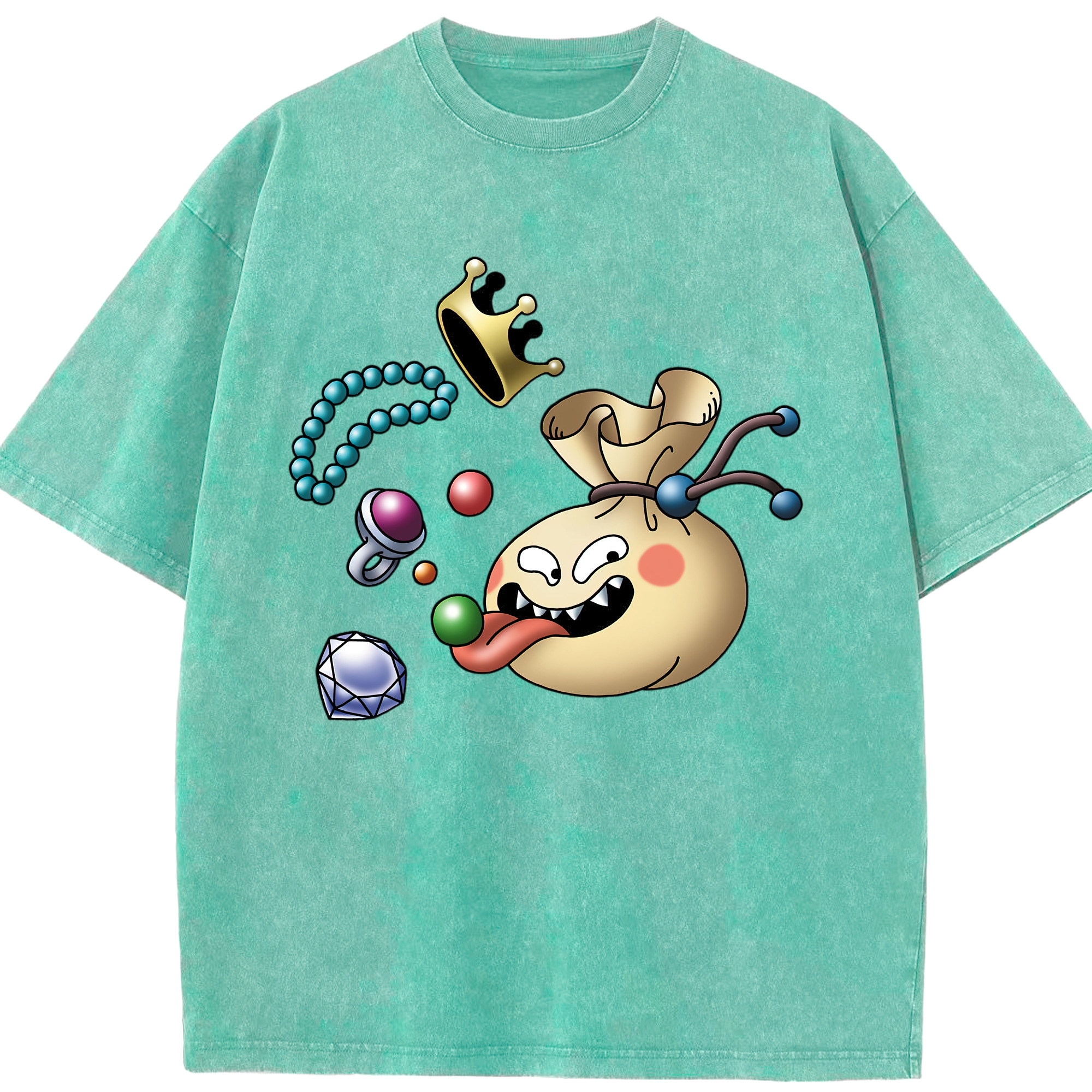（画像用） ドラゴンクエスト Doragon Kuesuto Dragon Quest 綿100% ヴィンテージ風 半袖Tシャツ（フロントプリント）